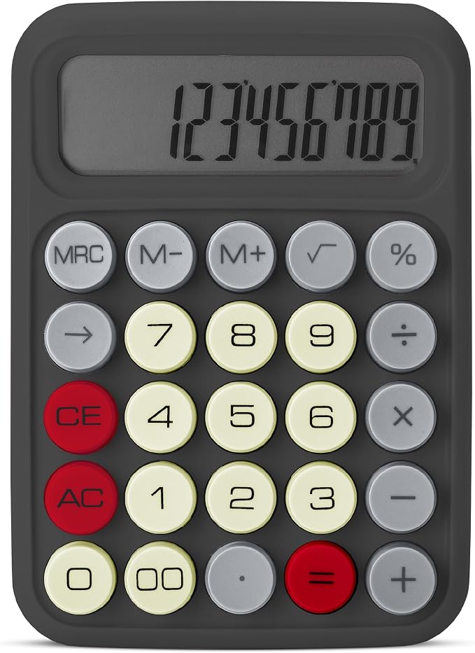 Mr. Pen- Mechanical Switch Calculator, 12 Digit Large LCD Display | Slate Grey with Big Buttons, Mechanical Switch Calculator for Home, School, Office
