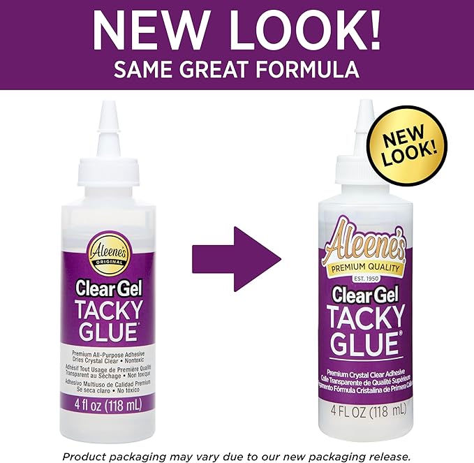 Aleene's Clear Gel Tacky Glue for Crafts, Nontoxic, Applies and Dries Clear, 4 fl oz 3 Pack