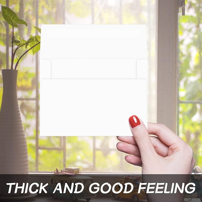 4x6 White Envelopes For Invitation (100, White, A4) | 100pcs A4 envelope 4X6 Envelopes for A4 cards,Self Seal envelopes for weddings, greeting cards,baby shower,photos,birthday