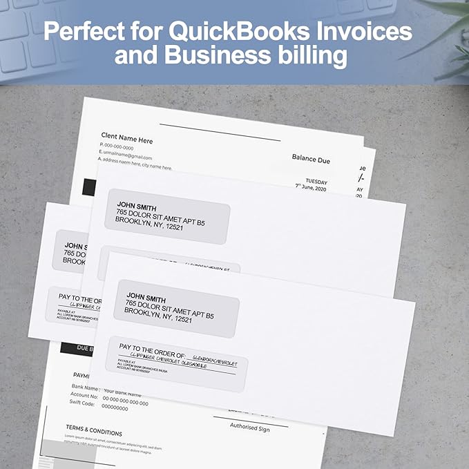 500#9 Double Window Security Envelopes, PANDRI NO.9 Self Seal White Envelopes Designed for Invoices and QuickBooks, Business Statements & Documents - Number 9 Size 3 7/8 Inch X 8 7/8 Inch - 24 LB