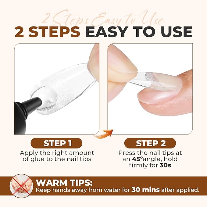 UNA GELLA Super Strong Nail Glue: 2Pcs*10ml Semi Solid Nail Glue for Press Ons No Lamp Needed 10s Quick Drying Solid Nail G lue Gel Upgraded for Acrylic Fake Nails Extension Long Lasting