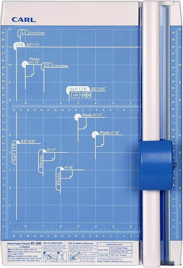 Carl Manufacturing 12200 Rotary Trimmer 12-Inch 10 Sht Cap. 10-1/4-Inch x12-Inch x3/4-Inch GY