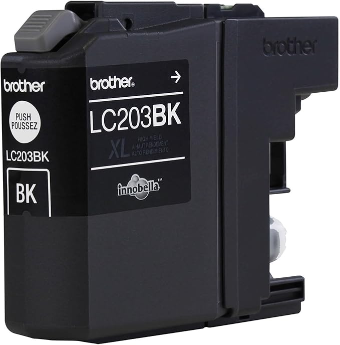 Brother Genuine High Yield Black Ink Cartridge, LC203BK, Replacement Black Ink, Page Yield Up to 550 Pages, Amazon Dash Replenishment Cartridge, LC203