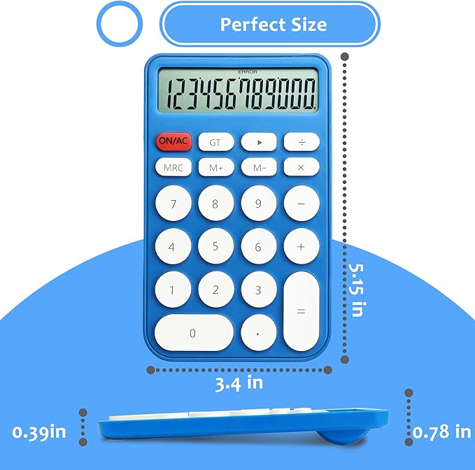 VEWINGL Standard Calculator, 12 Digit Large Display Desktop Calculator with Big Buttons for Office, School, Home & Business