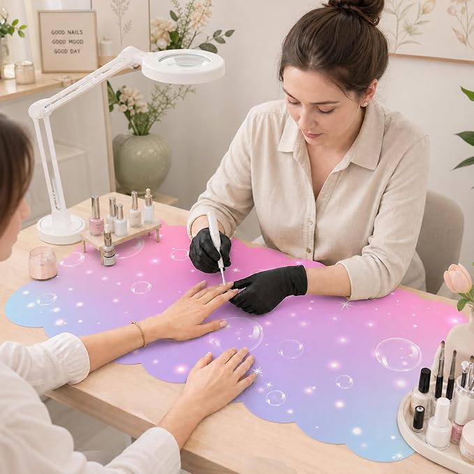 Scalloped Desk Mat,31.5"x15.7" Large Mouse Pad for Desk Pad,Colorful | Desk Matt for Desktop,Mouse Pads for Desk,Computer Mat,Non-Slip Rubber Desktop Cover, Durable Table Protector