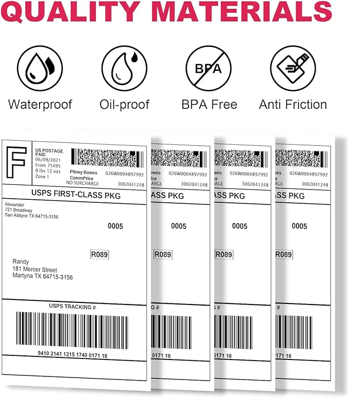 1320 Shipping Labels 4"x6" Compatible with Dymo LabelWriter 4XL 1744907, 1755120, Thermal Postage Labels for All Thermal Label Printers, Permanent Adhesive, BPA Free, 220 Labels/Roll (6 Rolls)