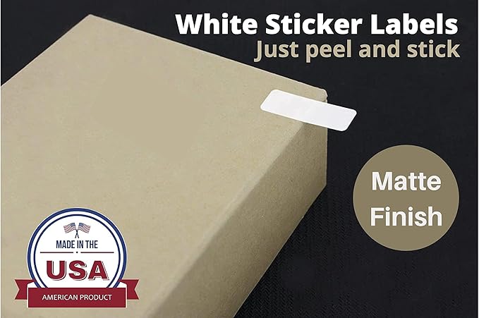 Printable Rectangle Labels, 1 x 0.375 Inch - 15700 Pack | White printable labels for inkjet & laser printers. Template included.