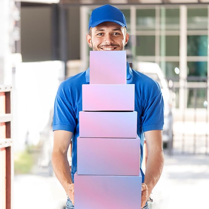 FORBFAN 6 x 6 x 6 Shipping Boxes, 30 Pack Corrugated Cardboard Mailing Boxes for Small Business, Colorful Packing Boxes for Small Orders & Packaging