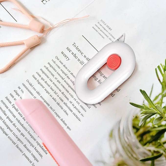 Ceramic Box Cutter, Box Cutter Retractable, Pink, Mini, keychain, Safety, Cute, Magnetic Package Opener, Box Opener Cutter for Daily Online Shopping/Kitchen/Office/Baby Beauty Gift Unpacking