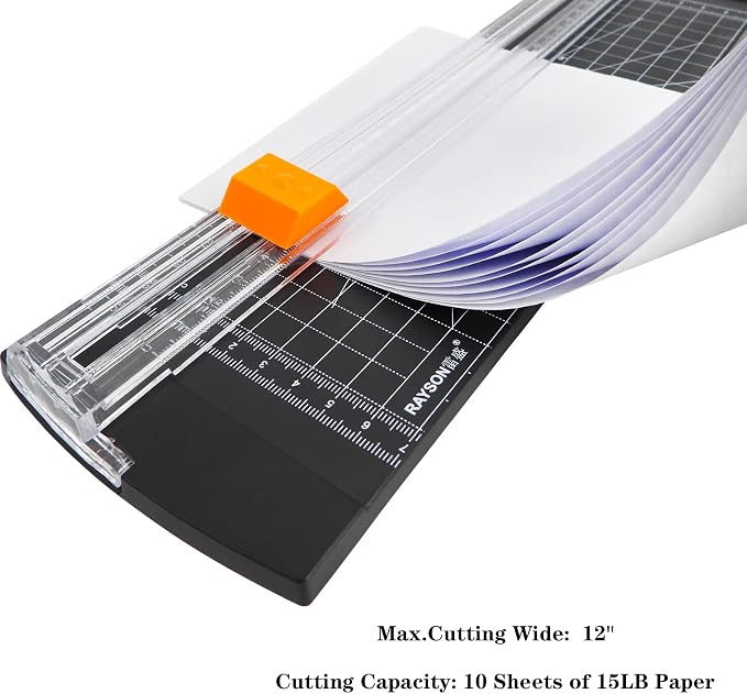 Rayson RC4000BK Paper Cutter Trimmer, A4 Size (12 inch) Paper Cutter for Cutting Coupon, Craft Paper or Photos (Black)