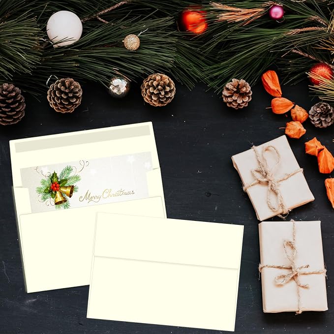 100 Packs Cream 5x7 Envelopes, A7 Envelopes for Invitations | Self seal, Ideal for weddings/graduations/baby showers/ birthdays, 120g thick paper 5.28x7.13.