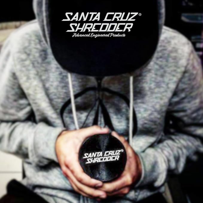 Santa Cruz Shredder Metal Herb Grinder Knurled Top for Stronger Grip 2-Piece 2.7" (Black)