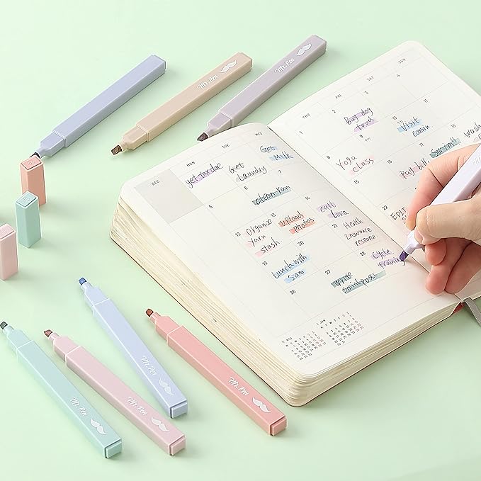 Mr. Pen- Aesthetic Highlighters No Bleed, 16 Pack, Morandi Colors | Chisel Tip, Cute Highlighters Assorted Colors for Journaling, Highlighting, Underlining, Fast Dry, Back to School Supplies