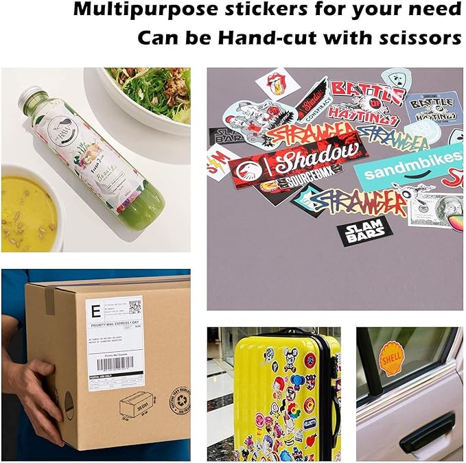 Koala Printable Glossy Sticker Paper for Inkjet Printer, White, 8.5x11 Inch Self-Adhesive Photo Sticker Printer Paper, (120 Sheets)