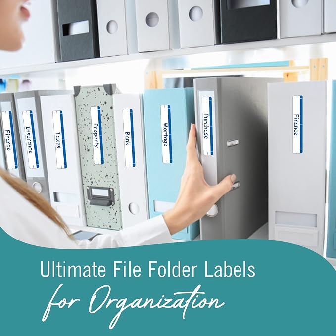File Folder Labels 28 Sheets Light Blue File Labels a Total of 252 File Labels for File Folders