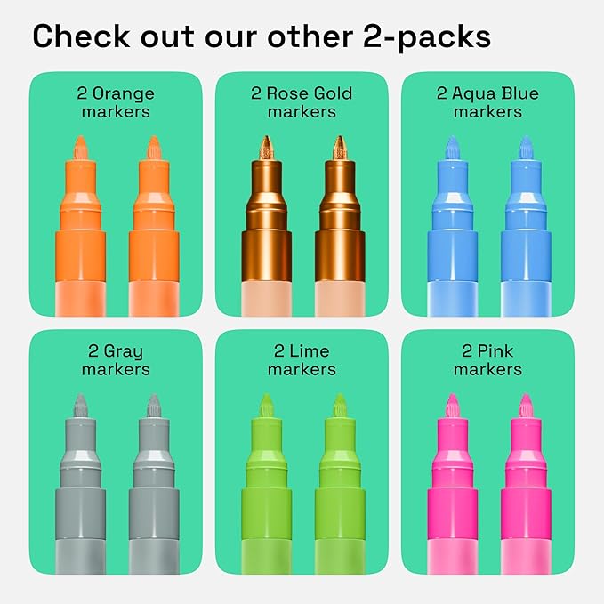 ARTISTRO Brown Acrylic Paint Markers - 0.7mm Extra Fine-Tip - Set of 2 | Paint Pens, Perfect for Crafting, Art Projects, & More