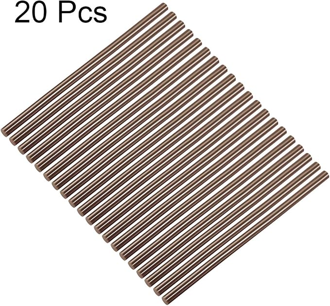 uxcell 20pcs Hot Glue Sticks for Glue Gun 11mm/0.43-inch x 10-inch Mini Hot Melt Adhesive Glue Stick Brown