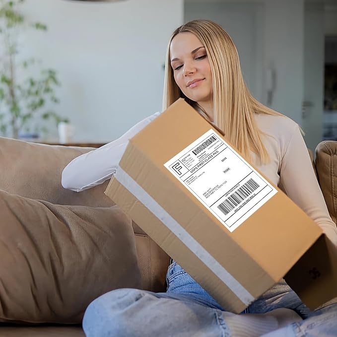 4" x 6" Direct Thermal Labels Roll, 450 Labels/Roll, White Perforated Shipping Labels Compatible with Zebra, Elton Printers(1 Roll)