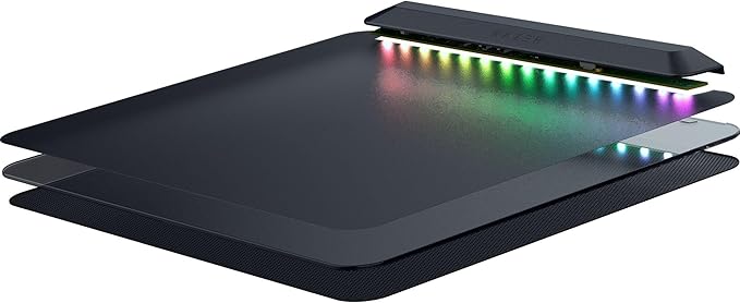 Razer Firefly V2 Pro Fully Illuminated RGB Gaming Mouse Mat: Backlit Design - 15 Zone Chroma Lighting - USB 2.0 Port - Detachable USB Type C Cable - Micro Textured Surface - Anti Slip Base