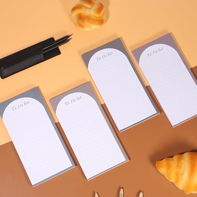 Thboxes 4 Pack Magnetic Notepads for Fridge with Pen Holder, 200 Sheets Morandi Designs