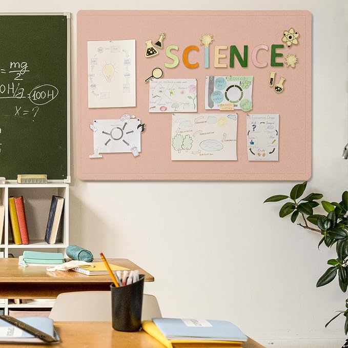 Felt Bulletin Board 48x36 inches, Decorative Pin Board for Home & Office | Cork Board Alternative for Wall with Push Pins, Display Mood Board for Photos, Notes & Reminders
