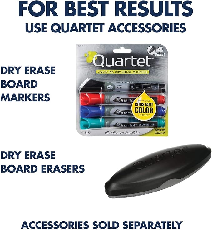 Quartet Magnetic Dry Erase White Board, 24"W x 18"H Whiteboard, Nano-Clean Surface Resists Ink Stains, Silver Aluminum Frame (SM531)