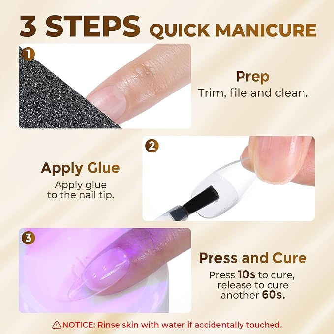 UNA GELLA 9 in 1 Gel Nail Glue U V Super Hold for Gel Nails Tips 10ml | Brush On Nail Glue for Light-Color Press On Nails, Rhinestones, Base coat, Blooming Art, Acrylic Tips, Lamp Cured Need