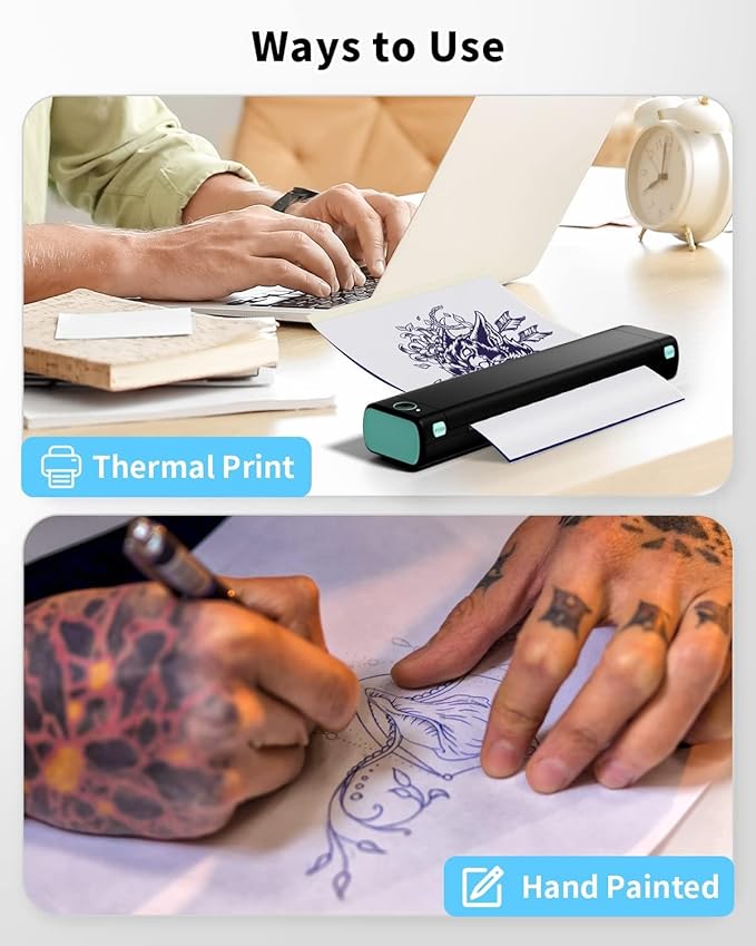 Phomemo Tattoo Transfer Paper - 150 Sheets A4 Size, Thermal Stencil Paper for Tattoos Transfer Kit - Personal & Commercial Use, 4 Layers DIY Tattooing Tracing Paper for Tattoo Supplies