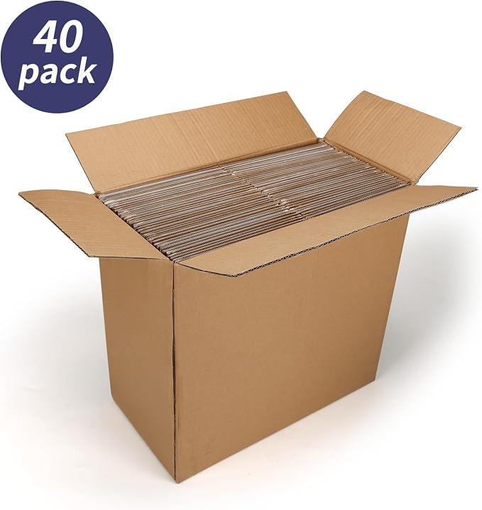 40 Pack Small Shipping Boxes 7X7X6 Inches | White Corrugated Cardboard, Box for Packaging Small Business Mailing Storage Moving, Easy Assemble
