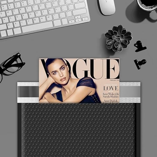 Fuxury Black Bubble Mailers 12x15" Large Self Seal Padded Envelope 40 Pack | PE,outer size 12x16,usable size 12x15,strong adhesion, waterproof, padded,mailing for clothes,books,magazines,small business