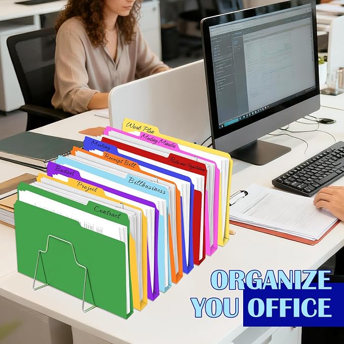 TUXIYA 168 Pack Colored File Folders,21 Colors File Folders Letter Size | Manilla Folders 8.5 x 11,1/3 Cut Tab Filing Folders for Office School Business Documents Files Paper