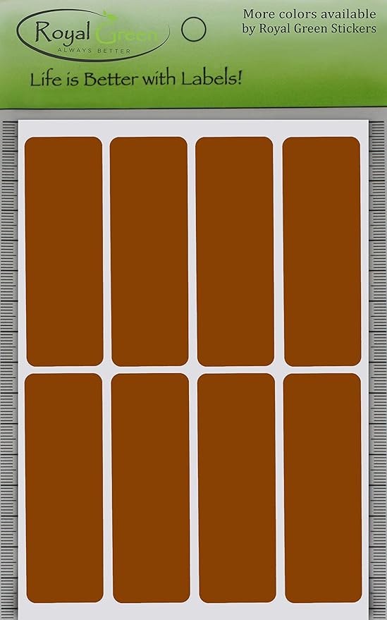 Royal Green Brown Stickers Rectangle Label 3x1 Labels Color Code - 120 Pack