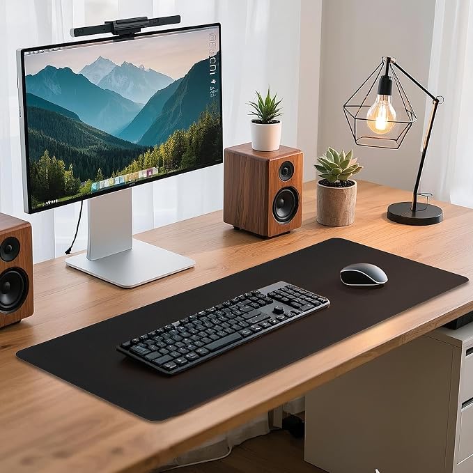 Mouse Pad Gaming - Desk Mat for Keyboard and Mouse - Black Large Mouse Pad for Desk, Mousepad (31.5 x 11.8inch) with Non-Slip Base, Desks Pad Mat for Gaming, Office and Home