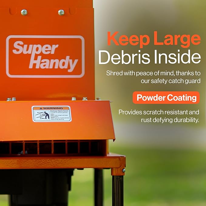 SuperHandy Electric Leaf Mulcher Shredder - Steel Construction, 15-AMP 120V AC Motor, 11" Cutting Blades - .5" Capacity for Leaves, Grass & Yard Clippings
