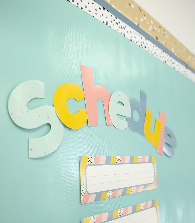 Carson Dellosa We Belong 219 Piece 4 Inch Speckled Bulletin Board Letters for Classroom, Alphabet Letters, Numbers, Punctuation & Symbols, Cut Out Letters for Bulletin Boards | Upper and Lowercase Alphabet, Numbers, Punctuation, and Symbols for Bulleti...