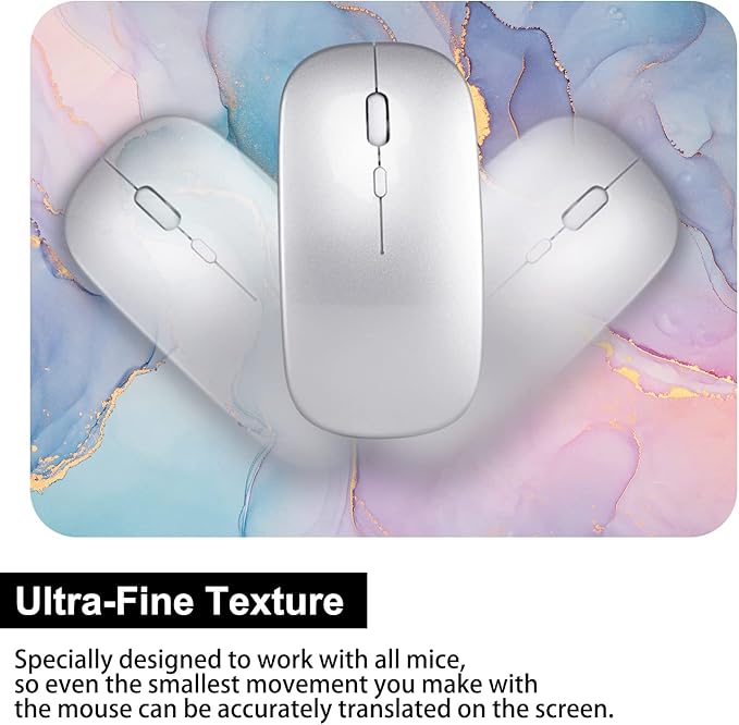 Audimi Small Mouse Pad 6 x 8 Inch, Mini Mouse Pad Thick for Laptop Wireless Mouse Home Office Travel, Portable & Washable (Colorful Marble)