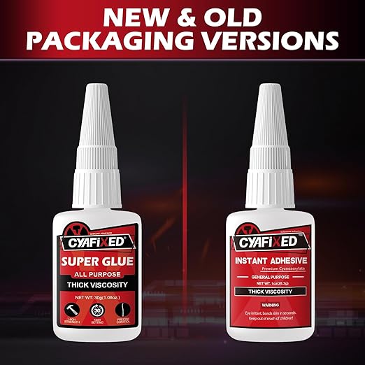 Super Glue Thick 1oz, Clear Heavy Duty CA Glue Repair Shoe Sole Wood Furniture Ceramic 3D Printer, All Purpose Cyanoacrylate Adhesive for Plastic Glass Metal Craft Leather, Instant Bonding Superglue