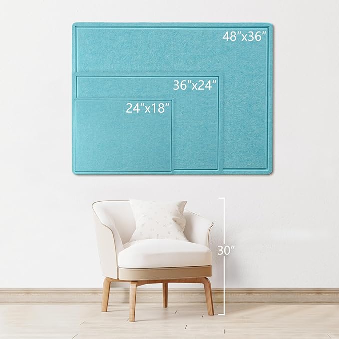 Felt Bulletin Board 36x24 inches, Decorative Pin Board for Home & Office | Cork Board Alternative for Wall with Push Pins, Display Mood Board for Photos, Notes & Reminders