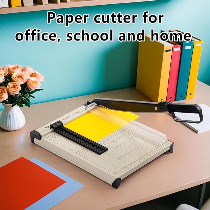 Heavy Duty Guillotine Paper Cutter 12 inch with Safety Guard | 15-Sheet Capacity Paper Trimmer , Precision Guillotine Cutter for Cutting Paper, Card,Photos,Vinyl and More with Ease.