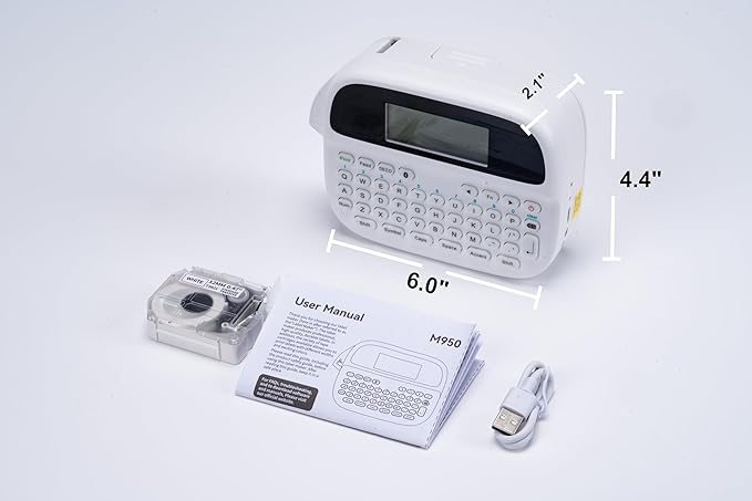 Memoqueen Label Maker, Label Maker Waterproof-Labels,Rechargeable Bluetooth Labeler with Backlit LCD, Multi-Symbol Icon Style Template Desktop Label Machine Widely Used in Office, Home,School