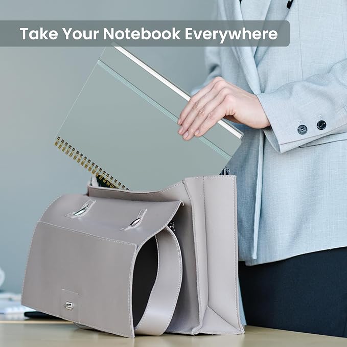 Large Spiral Lined Notebook for Work, A4 Journal for Women & Men | Gray 8.5" x 11" Notebooks for Note taking, Writing & Journaling, College Ruled Pages, Plastic Cover