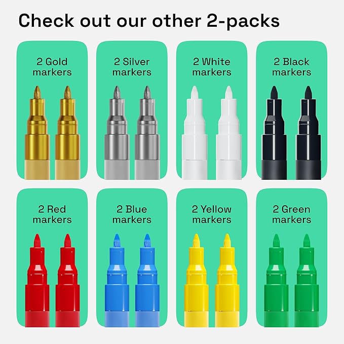 ARTISTRO Yellow Acrylic Paint Markers - 0.7mm Extra Fine-Tip - Set of 2 | Paint Pens, Perfect for Crafting, Art Projects, & More