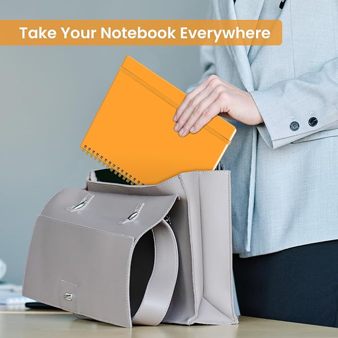 Large Spiral Lined Notebook for Work, A4 Journal for Women & Men | Yellow 8.5" x 11" Notebooks for Note taking, Writing & Journaling, College Ruled Pages, Plastic Cover