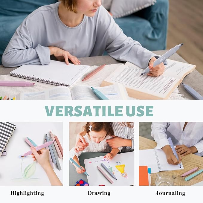 Vitoler 8pcs Aesthetic Highlighters, Chisel & Fine Tips Bible Highlighters | For teachers, For nurses, For women, For bibles, For markers, Aesthetic, For journaling, For office, For School Supplies