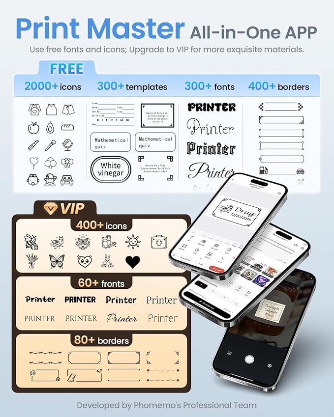 Phomemo Thermal Label Printer, Bluetooth 4x6 Shipping Label Printer for Small Business, Portable Wireless Thermal Printers for Shipping, Barcode, Logo, 4 Inch Label Maker Compatible with Phone & PC
