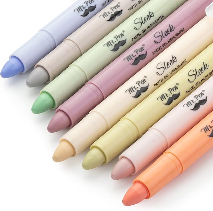 Mr. Pen- No Bleed Gel Highlighters, Pastel Colors, 8 Pack | Bible Highlighters and Pens No Bleed, Bible Markers for Study, Journaling, School Supplies and Accessories