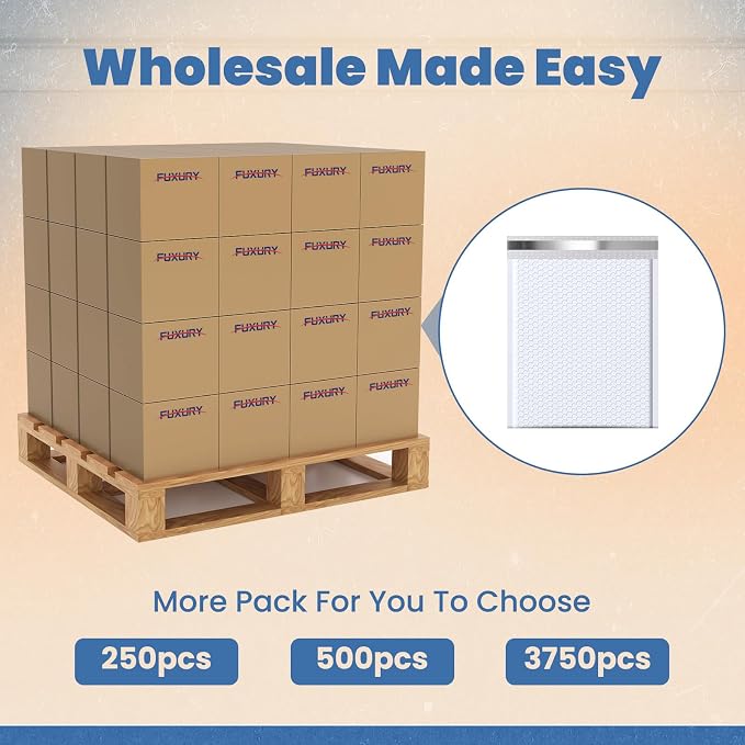 Fuxury Bubble Mailers 10x13 Inch White 250 Pack Bulk Padded Envelopes | Thick Mailing Envelopes Bubble Opaque Padded Mailers Shipping Bags for Mailing Book Makeup Small Business