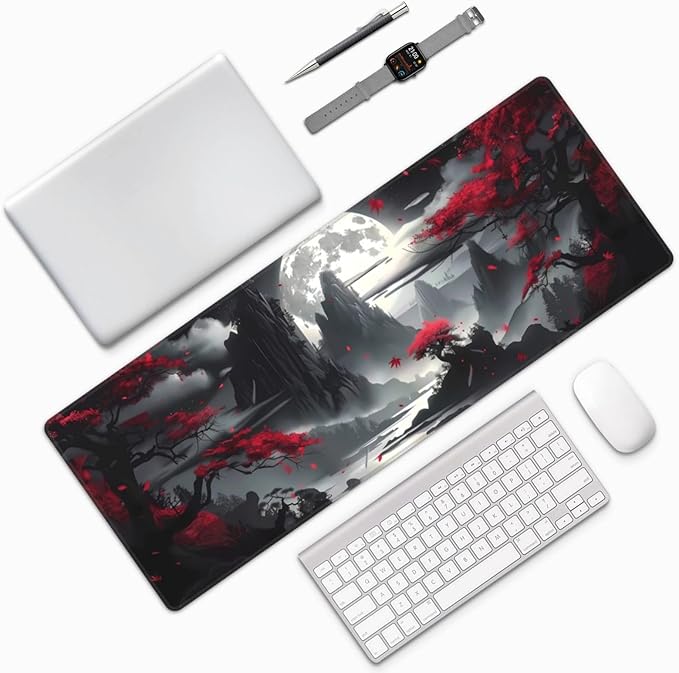 Gaming Mouse Pad Desk Pad,Extended Big Mouse Pad,31.5x11.8 Inch Long Computer Keyboard Mouse Mat Mousepad with 3mm Non-Slip Base and Stitched Edge for Gaming and Office⦠(Dark Canyon)