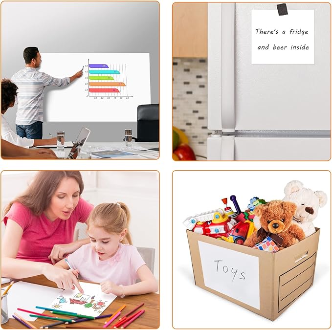 Nortix White Board Paper for Wall, Whiteboard Contact Paper, Dry Erase Peel and Stick Wallpaper Stain-Proof Dry Erase Wall Decal, 1 Piece (4x6ft)