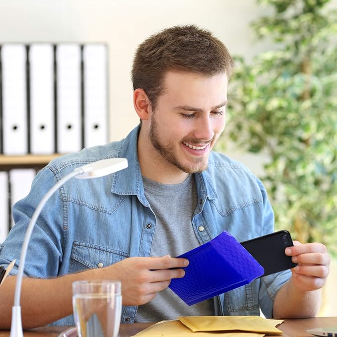 Metronic Bubble Mailers 4x8" 50 Pack Royal Blue Waterproof Padded Envelopes | Usable Size 4x7 Self Seal Adhesive Bubble Envelopes Padded Mailers for Small Business Shipping Envelopes for Cards